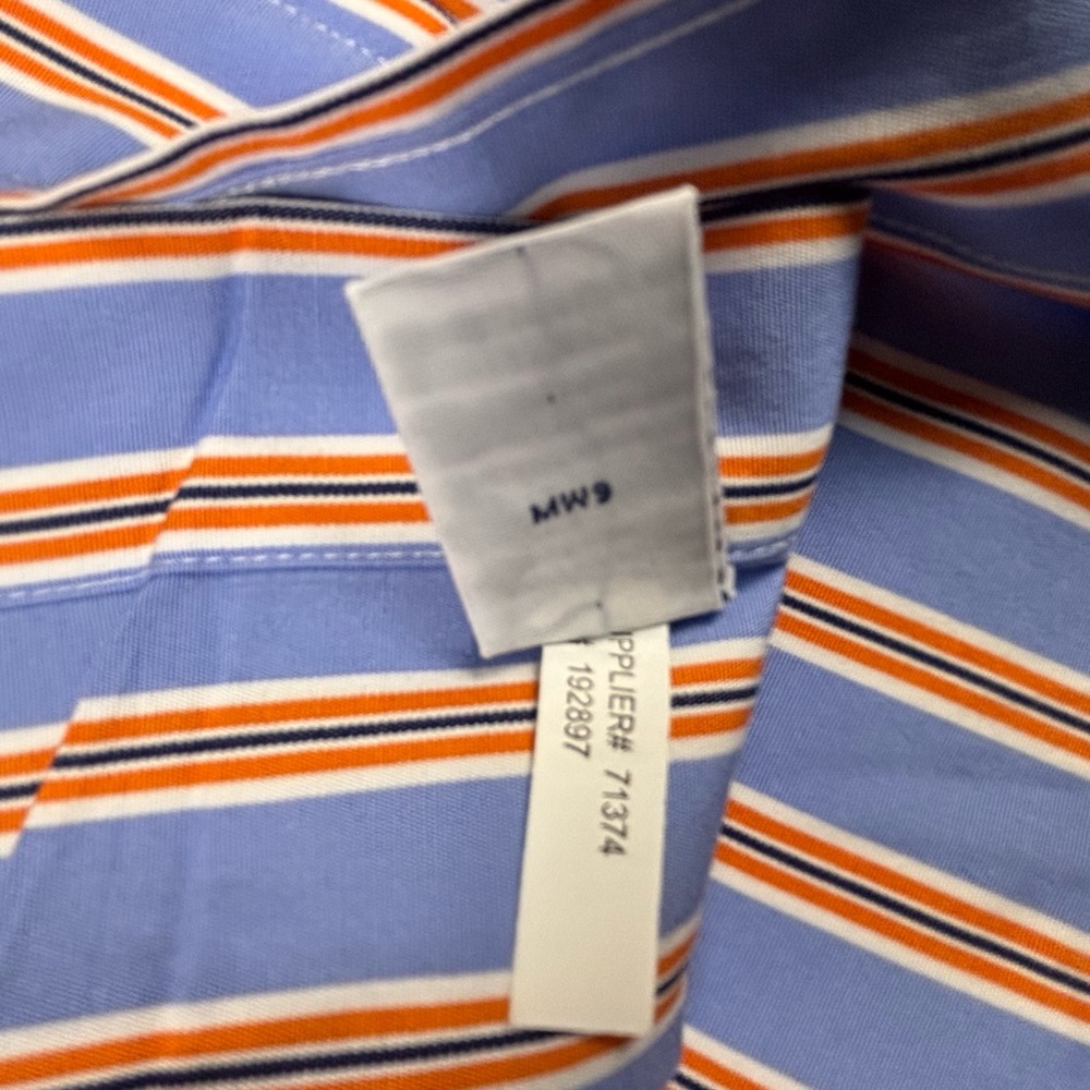 Ralph Lauren Blue Striped Button Down Shirt Orange White Classic Mens Size Small - Picture 5 of 9
